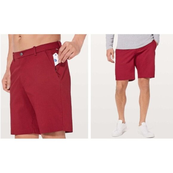 Lululemon Men's Commission Short Slim Chino 9" Oxblood Red Sz 36 - Picture 8 of 9